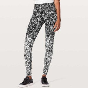 Lululemon Wunder Under HR Tight *Blocked (Black/White Animal Print) Size 2